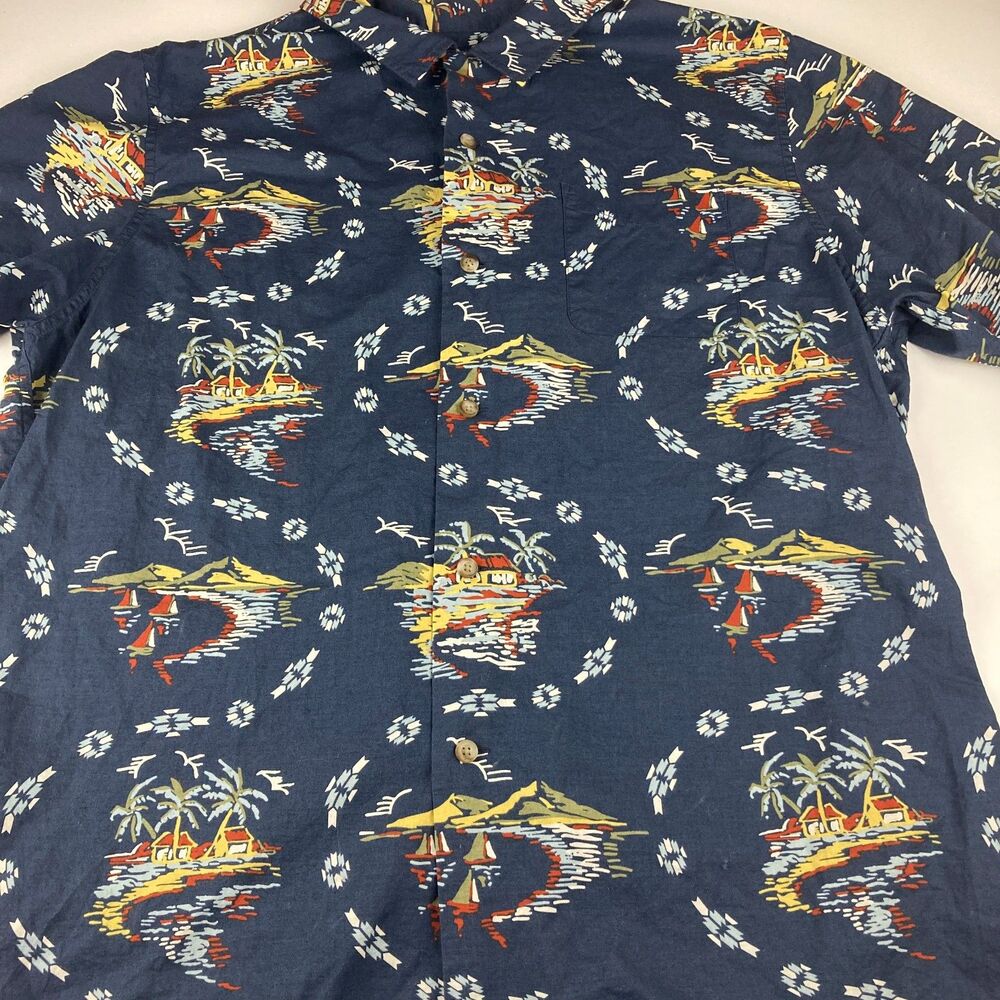 Pendleton Aloha Shirt Mens XXL Blue Vintage Island Hawaiian Camp RA557 100% Cott
